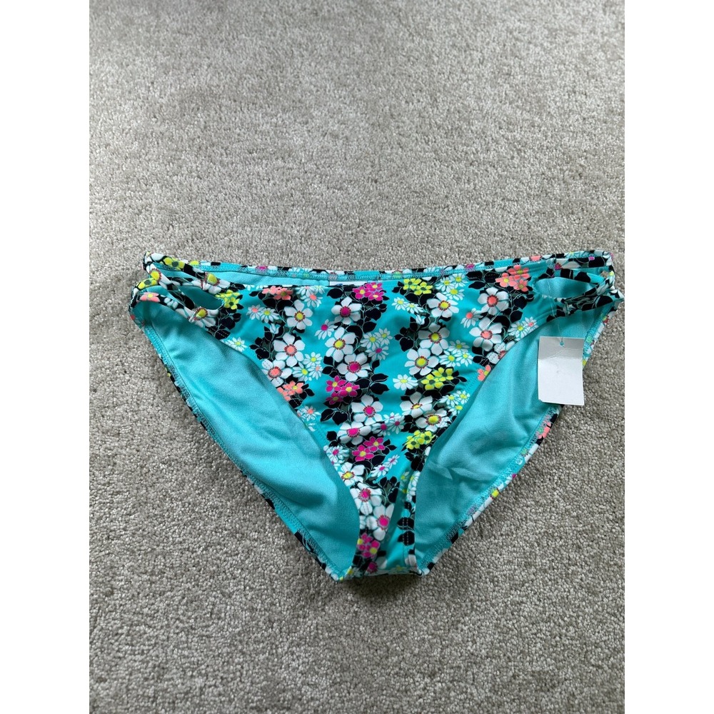 California Waves Swimwear Women's XL Floral Bikini‎ Bottom Nylon Spandex